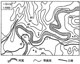 下图为某地区等高线地形图公路沿河分布据图回答问题