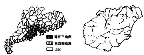 读广东省图和海南岛轮廓图,回答下列各题.