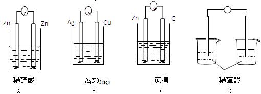 下列装置能够组成原电池的是