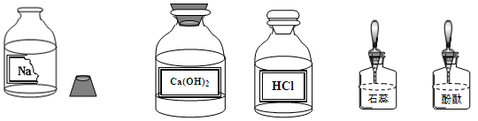 发现实验台上摆放的药品中(如下图),有一装溶液的试剂瓶未盖瓶盖且