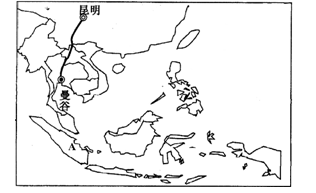 材料二:东南亚地区轮廓图