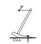 36   图中是使用羊角锤的示意图,请在图上画出动力f的力臂,并用字母l