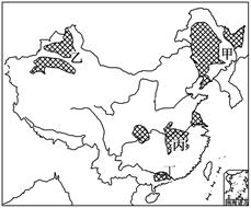 材料1:我国目前部分优势商品粮基地分布图.