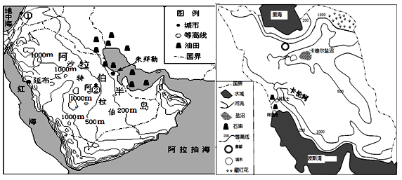 (28分)沙特阿拉伯和伊朗是西亚地区两个重要的国家,沙特阿拉伯盛产