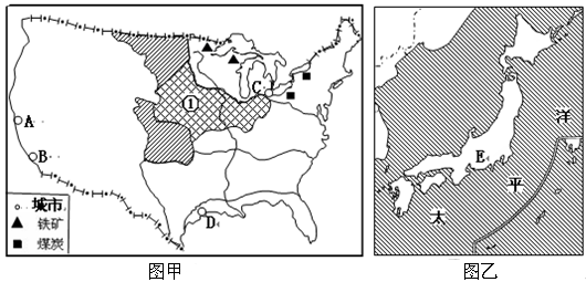 (1①是美国农业的 带,其生产特征是专门化 程度高.