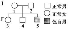 如图为色盲患者的遗传系谱图,以下说法正确的是( )