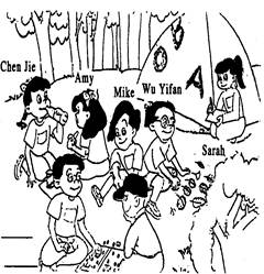 小学英语综合库 句法 句子的应用 看图写话 this a picture of our