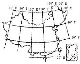 读图带经纬线的中国地图,可以看出我国大部分处在温度带(   ),四