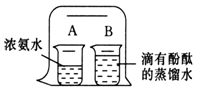已知往滴有酚酞的水中通入氨气后,水溶液变红,一位同学用一个大烧杯和