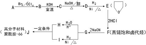 (17分)聚酰胺-66(尼龙-66)常用于生产帐篷,渔网,弹力丝袜等织物.