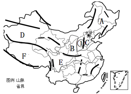 读中国地形分布简图(图),完成下列要求:(19分)