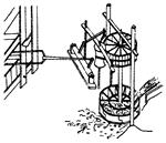 下图是中国古代的一种工具工作示意图.其中一个转轮的