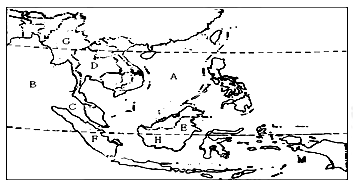 读"东南亚示意图",回答问题