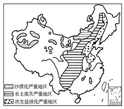 【小题1】图中显示我国水土流失严重的地区主要分布在a.