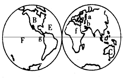 读"世界海陆分布图"回答