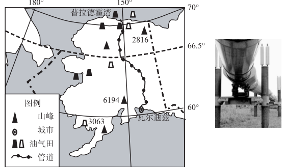 自北坡的普拉德霍湾,终止于阿拉斯加湾瓦尔迪兹石油管道,是世界上纬度