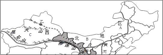 读我国西北地区略图回答下列问题