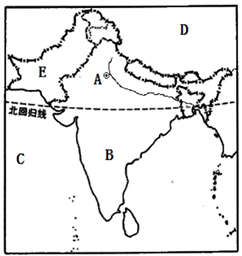 读"印度及其邻国相互位置略图",回答下列问题.