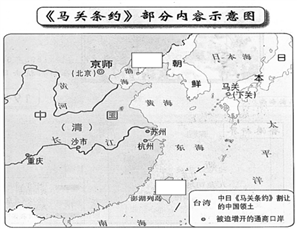 台湾(2)据图分析《马关条约》开放的通商口岸在地理位置的分布上有