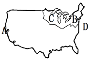 【题文】读美国地图回答下列问题