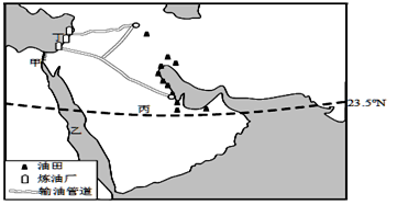 读西亚及其周边地区简图,完成下列各题.