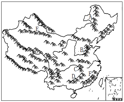 读要山脉分布示意图,回答问题.
