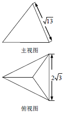 【推荐2】已知正三棱锥p—abc的主视图和俯视图如图所示,则此三棱锥外