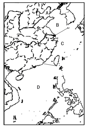 38 读"我国东部沿海地区"简图,完成下列各题.