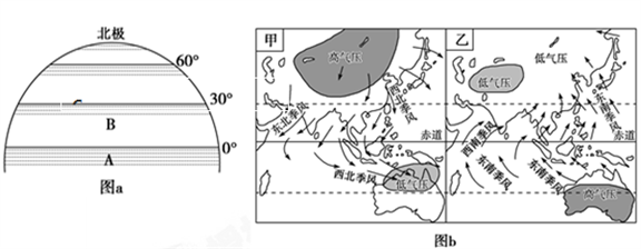 读"亚洲季风图,回答下列问题.