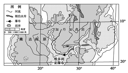 读非洲赞比西河流域水系分布示意图,完成下列各题.