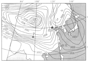 读"2017年2月22日02时亚洲局部地区海平面等压线分布图(单位:百帕)"