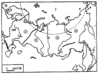 阅读下面的《俄罗斯地图,完成下列各题