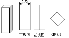 一个长方体的三视图如图所示,若其俯视图为正方形,求这个长方体的底面