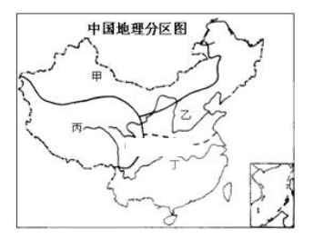 读"我国四大地理区域示意图",完成下列问题