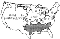 图中阴影区域种植的主要农作物是( )