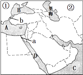 读中东轮廓图,回答问题.