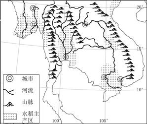 【小题1】中南半岛山脉的大体走向是 a.南北走向 b.东北-西南走向 c.