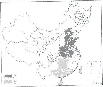 图为中国农作物分布,读图完成下列问题.