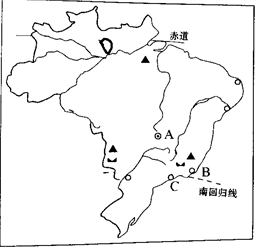 读"澳大利亚和巴西略图",据图完成相关要求