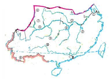 读"南方地区图"完成下列问题.