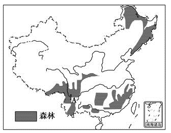 【推荐1】读我国森林分布示意图,回答问题.