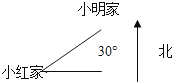 如图,小明家与小红家的方向距离描述正确的是(  )