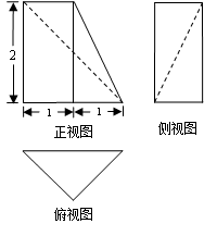 【推荐3】某四棱锥的三视图如图所示,其俯视图为等腰直角三角形,则该