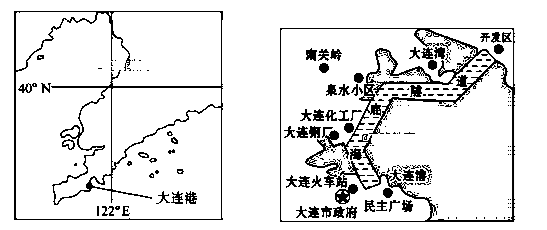 下图为我国大连港位置图.据此完成下面小题.