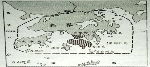 材料-英国割占香港地区示意图