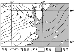 下图为某地某时刻等温线分布示意图,读图回答下面小题