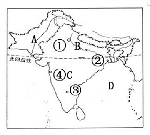 看印度地图,回答问题.
