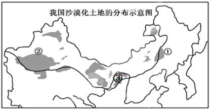 下面图甲是我国荒漠化较为严重的地区分布图,图乙是图甲中a区域的局部