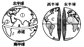 大洲和大洋 世界海陆分布【推荐2】下图是"南北半球和东西半球划分