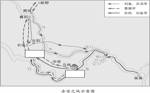 【推荐2】读《赤壁之战示意图》将相应代码填入答题卡图中.